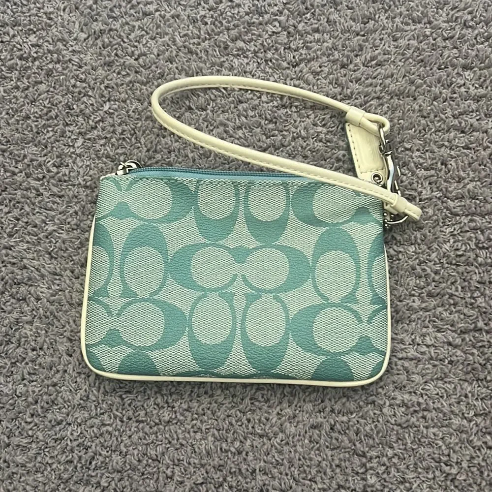 Coach green monogram mini wristlet - Picture 2 of 3